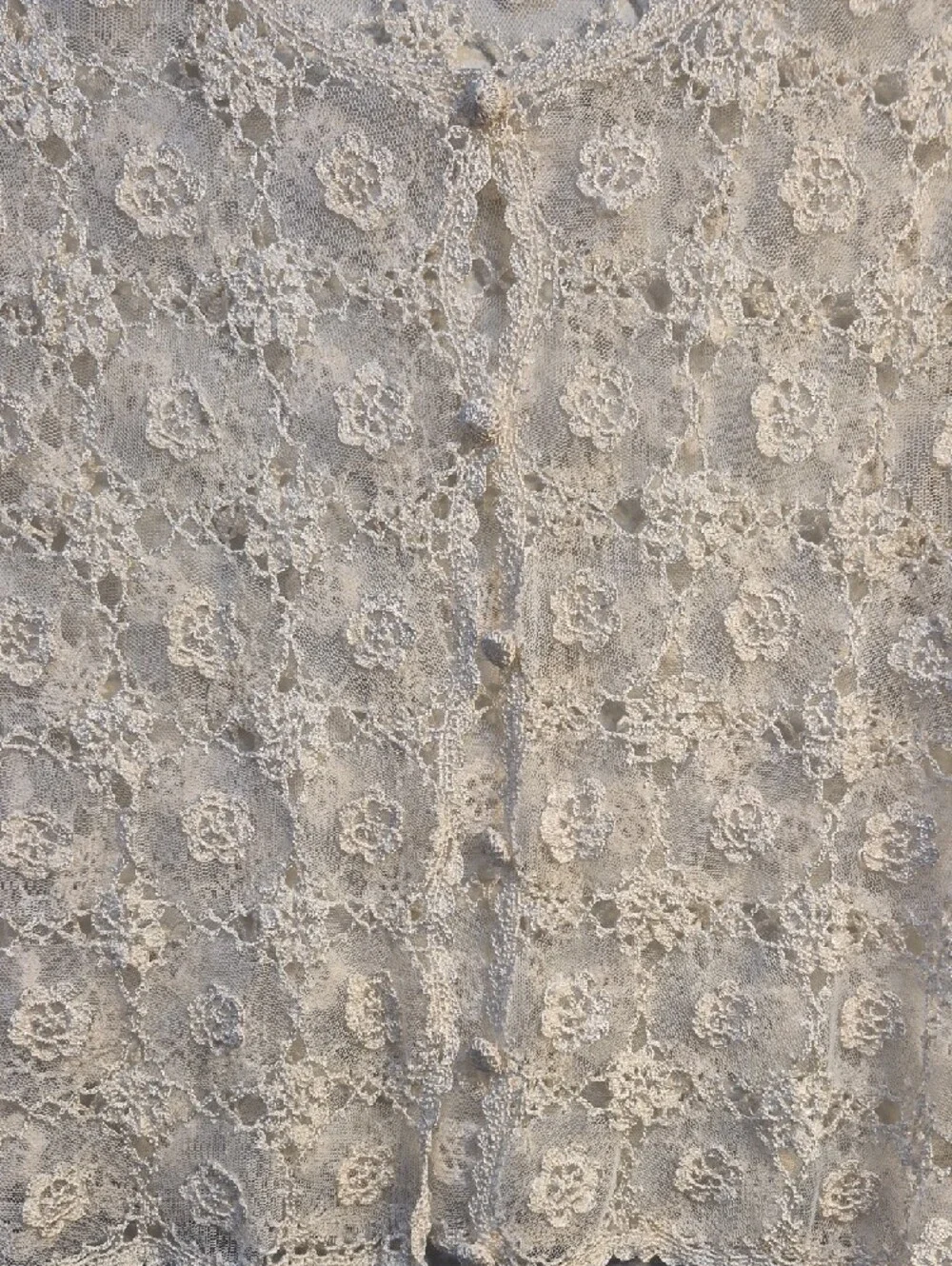 Valenti Cream Crochet Floral Button-Front Blouse - Picture 2 of 10